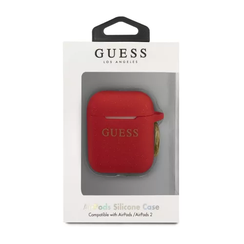 Guess Apple AirPods 1 / 2 szilikon tok piros  (GUACCSILGLRE)