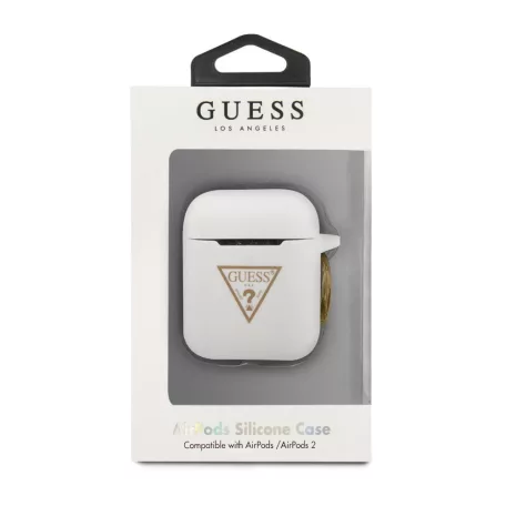 Guess Apple AirPods 1 / 2 szilikon tok fehér (GUACA2LSTLWH)