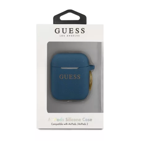 Guess Apple AirPods 1 / 2 szilikon tok kék (GUACCSILGLBL)