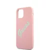 Guess Apple iPhone 12 Mini 2020 (5.4) Silicone Vintage Green Script hátlapvédő tok pink (GUHCP12SLSVSPG)