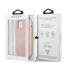 Guess Apple iPhone 12 Mini 2020 (5.4) Silicone Vintage Green Script hátlapvédő tok pink (GUHCP12SLSVSPG)