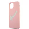 Guess Apple iPhone 12 Pro Max 2020 (6.7) Silicone Vintage Green Script hátlapvédő tok pink (GUHCP12LLSVSPG)