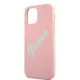 Guess Apple iPhone 12 Pro Max 2020 (6.7) Silicone Vintage Green Script hátlapvédő tok pink (GUHCP12LLSVSPG)