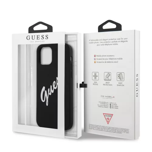 Guess Apple iPhone 12 Mini 2020 (5.4) hátlapvédő tok fekete (GUHCP12SLSVSBW)