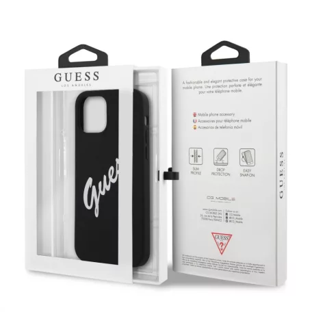 Guess Apple iPhone 12 / 12 Pro 2020 (6.1) hátlapvédő tok fekete (GUHCP12MLSVSBW)
