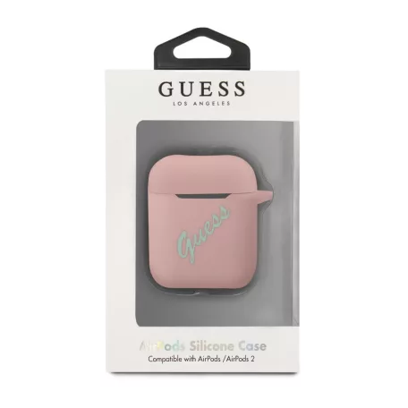 Guess Apple AirPods 1 / 2 szilikon tok pink (GUACA2LSVSPG)