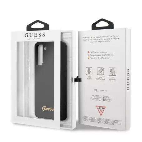 Guess Samsung G990 Galaxy S21 (2021) Metal Logo hátlapvédő tok fekete (GUHCS21SLSLMGBK)