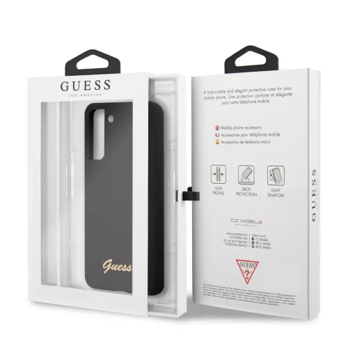 Guess Samsung G990 Galaxy S21 (2021) Metal Logo hátlapvédő tok fekete (GUHCS21SLSLMGBK)