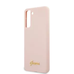   Guess Samsung G990 Galaxy S21 (2021) Metal Logo hátlapvédő tok pink (GUHCS21SLSLMGLP)