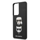 Karl Lagerfeld and Choupette Samsung G998 Galaxy S21 Ultra (2021) hátlapvédő tok fekete (KLHCS21LSAKICKCBK)
