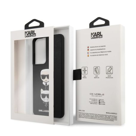 Karl Lagerfeld and Choupette Samsung G998 Galaxy S21 Ultra (2021) hátlapvédő tok fekete (KLHCS21LSAKICKCBK)