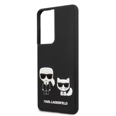 Karl Lagerfeld and Choupette Samsung G998 Galaxy S21 Ultra (2021) hátlapvédő tok fekete (KLHCS21LPCUSKCBK)