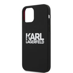   Karl Lagerfeld Apple iPhone 12 / 12 Pro 2020 (6.1) hátlapvédő tok fekete (KLHCP12MSLKLRBK)