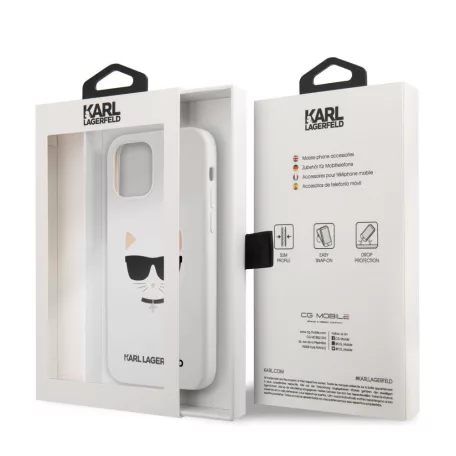 Karl Lagerfeld Choupette Apple iPhone 12 / 12 Pro 2020 (6.1) hátlapvédő tok fehér (KLHCP12MSLCHWH)