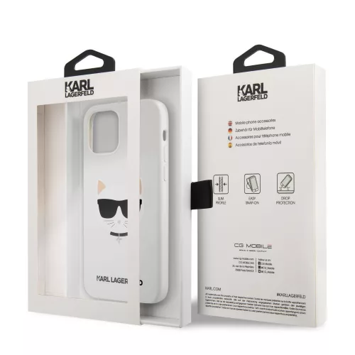 Karl Lagerfeld Choupette Apple iPhone 12 / 12 Pro 2020 (6.1) hátlapvédő tok fehér (KLHCP12MSLCHWH)
