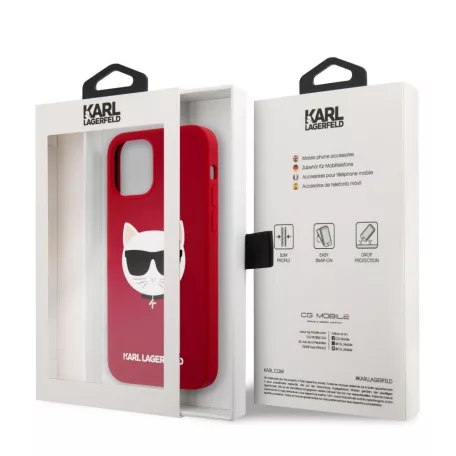 Karl Lagerfeld Choupette Apple iPhone 12 / 12 Pro 2020 (6.1) hátlapvédő tok piros (KLHCP12MSLCHRE)