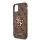 Guess PU 4G Metal Logo Apple iPhone 11 (6.1) 2019 hátlapvédő tok barna (GUHCN614GMGBR)