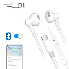   Apple utángyártott sztereo headset mikrofonnal, Type-C csatlakozóval