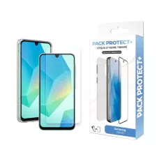   Moxie Pack Protect+ Samsung A166 Galaxy A16 5G átlátszó vékony szilikon tok előlapi üvegfóliával