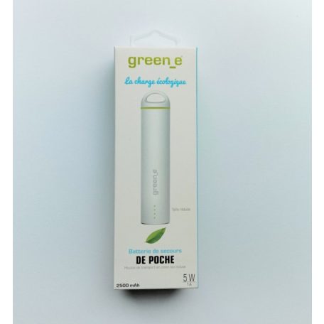 Green_e GR4050 power bank 2500mAh USB 5V 1A microUSB adatkábellel fehér 5W