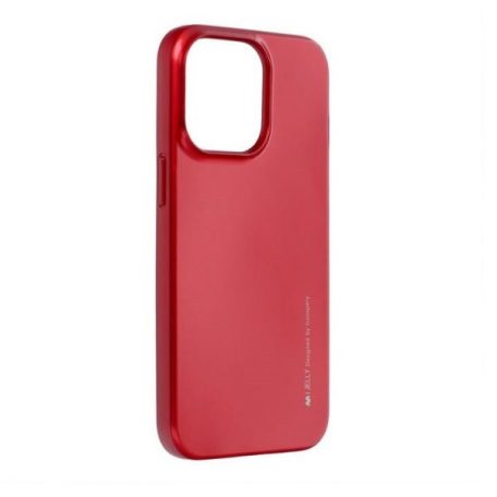 Mercury iJelly Samsung G955 Galaxy S8 Plus fémhatású matt szilikon hátlapvédő piros
