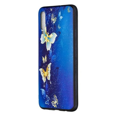 Slim Case Art - Samsung A705 Galaxy A70 (2019) kék pillangó mintás szilikon tok