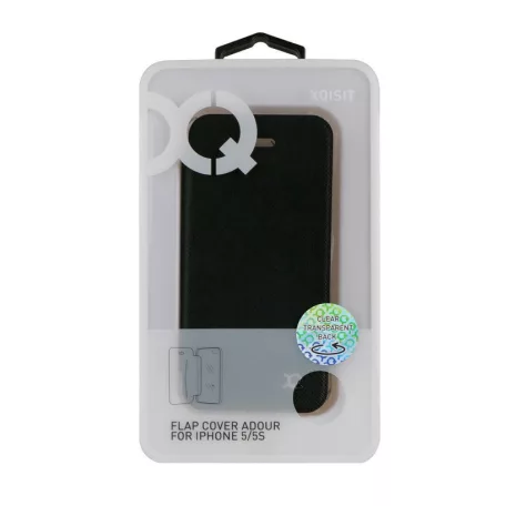 Xqisit Flap Cover Apple iPhone 5G/5S/SE oldalra nyíló mágneses tok átlátszó hátlappal