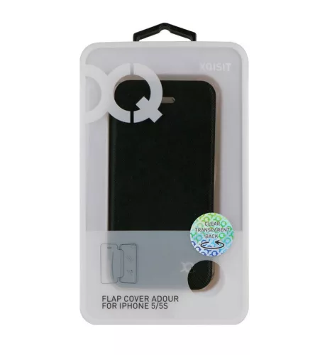 Xqisit Flap Cover Apple iPhone 5G/5S/SE oldalra nyíló mágneses tok átlátszó hátlappal