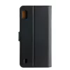 Xqisit Slim Wallet Selection Xiaomi Redmi Note 9 oldalra nyíló mágneses bőrhatású könyv tok szilikon belsővel fekete