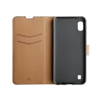 Xqisit Slim Wallet Selection Samsung A415 Galaxy A41 oldalra nyíló mágneses bőrhatású könyv tok szilikon belsővel fekete