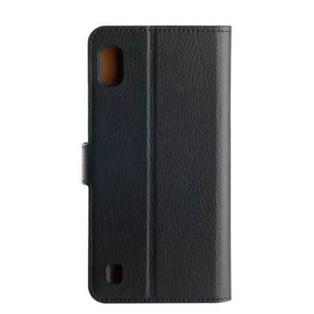 Xqisit Slim Wallet Selection Samsung A415 Galaxy A41 oldalra nyíló mágneses bőrhatású könyv tok szilikon belsővel fekete