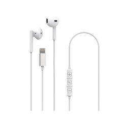   Xqisit fehér sztereo headset lightning csatlakozóval MFI tanúsítvánnyal