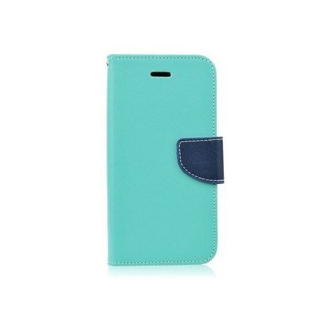 Fancy Samsung A510 Galaxy A5 2016 oldalra nyíló mágneses könyv tok szilikon belsővel menta - kék