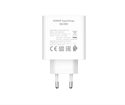 Honor SuperCharge HN-200500E05 USB-A fehér gyári töltőfej 100W 5A