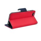 Fancy Samsung G965 Galaxy S9 Plus oldalra nyíló mágneses könyv tok szilikon belsővel piros - kék