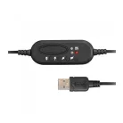 Astrum HS760 Call center USB fejhallgató állítható zajszűrős mikrofonnal, bőr fülpárnákkal