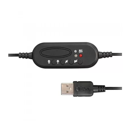 Astrum HS760 Call center USB fejhallgató állítható zajszűrős mikrofonnal, bőr fülpárnákkal