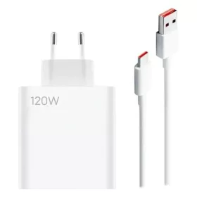   Csomagajánlat - Xiaomi MDY-13-EE gyári hálózati fehér gyors (Turbo) töltőfej 6A 120W USB - Type-C gyorstöltő adatkábellel 1m 6A