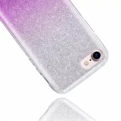   Shining Glitter tok - Huawei Y5 (2019) / Honor 8S / Honor 8S (2020) ezüst - lila csillogó tok