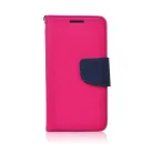 Fancy Samsung G930F Galaxy S7 oldalra nyíló mágneses könyv tok szilikon belsővel pink - kék