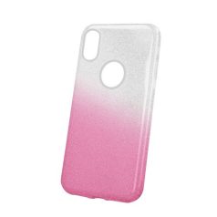   Shining Glitter tok - Huawei P30 Lite ezüst - pink csillogó tok