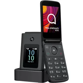   TCL onetouch 4043 (T313D) 4G kinyitható mobiltelefon dokkolóval, kártyafüggetlen, dual SIM, sötétszürke