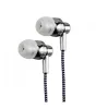 Astrum EB250 univerzális 3,5mm jack ezüst sztereó headset mikrofonnal, szövetbevonatos kábellel, extra mély, prémium hangzással