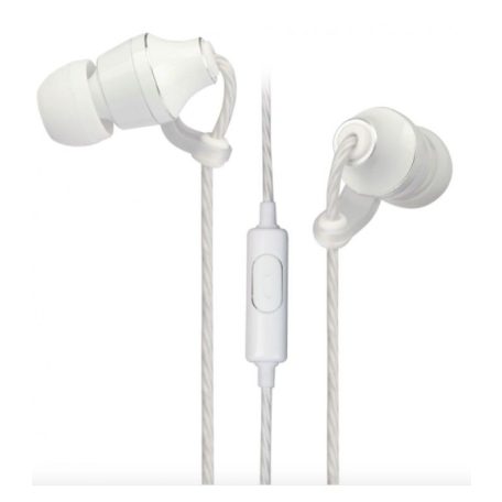 Astrum EB400 universal 3,5mm white, metal stereo headset with noise reduction microphone, premium sound A11040-Q