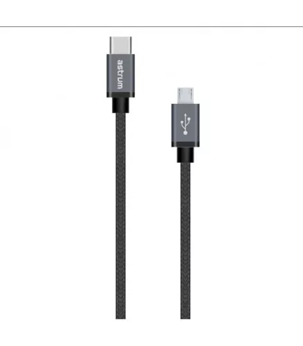 Astrum UT590 1M Type-C - micro USB strapabíró adatkábel A53059-B