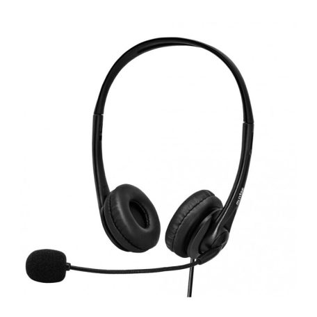 Astrum HS750 Call center USB fejhallgató állítható zajszűrős mikrofonnal, bőr fülpárnákkal