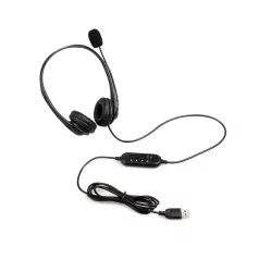   Astrum HS750 Call center USB fejhallgató állítható zajszűrős mikrofonnal, bőr fülpárnákkal
