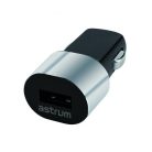 Astrum CC100 fekete - ezüst autós szivar töltő 1.0A 1xUSB A93010-S 5W