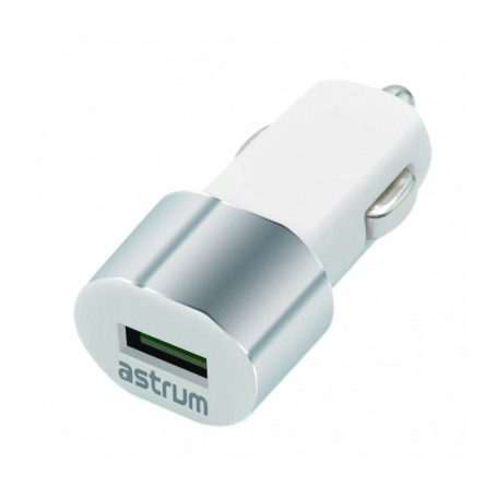 Astrum CC100 fehér - ezüst autós szivar töltő 1.0A 1xUSB A93010-Q 5W