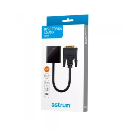 Astrum DA520 DVI Port - VGA apa adapter fekete (aktív)